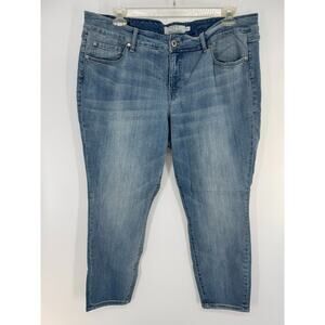 Torrid Womens Denim High Rise Skinny Jeans Single Button Size 20 Blue NWOT